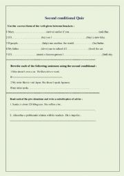 English Worksheet: second conditional 