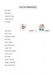 Opposites in English, Antonyms