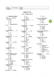 English Worksheet: Diagnostic test