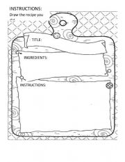 English Worksheet: Recipe form