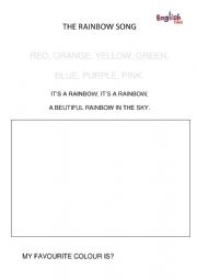 English Worksheet: The rainbow song