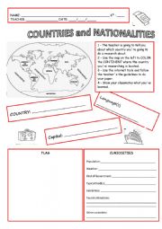 English Worksheet: Countries and nationalities research