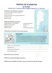 English Worksheet: Tradition Day in Argentina