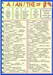 English Worksheet: A , an the : new practice