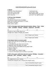 English Worksheet: song for whoever