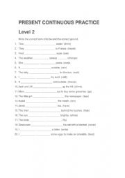English Worksheet: Present Continuous