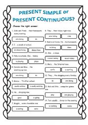 Present Simple or Present Continuous