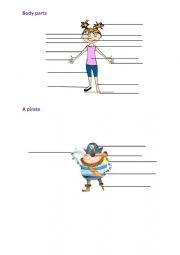 English Worksheet: Body parts