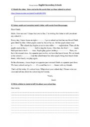 English worksheet: english secondary schools