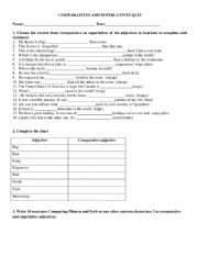 Comparatives and superlatives quiz. Fully editable!