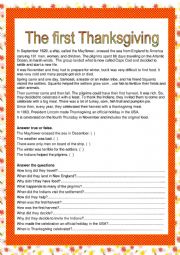 The first Thanksgiving