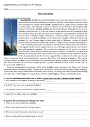 English Worksheet: Important buildings