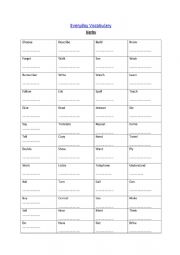 English Worksheet: Usual Vocabulary