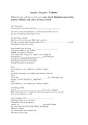 English Worksheet: Song 