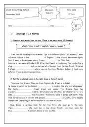 English Worksheet: test 8th form