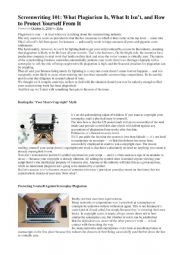English Worksheet: Screenwriting