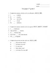 English Worksheet: To be tests