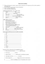 English Worksheet: Expressions of quantities