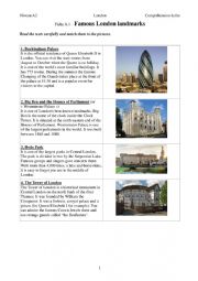 English Worksheet: Famous London Landmarks
