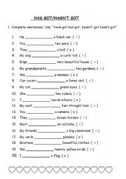 English Worksheet: Has Got Grammar Practice
