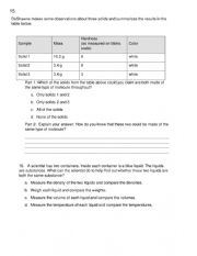 English Worksheet: Chemistry Pretest