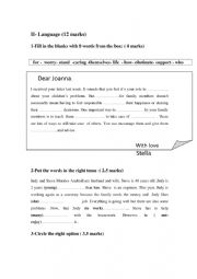 English Worksheet: language for 9th form