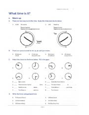 English Worksheet: What time is it?