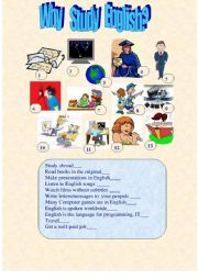 English Worksheet: Why Study English