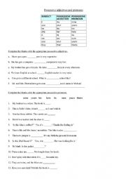 Possessive adjectives and pronouns + table 1