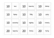 English Worksheet: Domino to practise tens