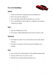 English Worksheet: Go wordhunting