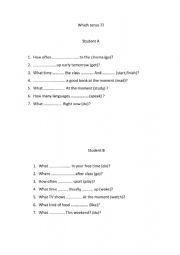 English Worksheet: present tenses speaking