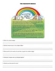 English Worksheet: THE RAINBOW BRIDGE