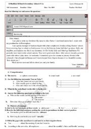 English Worksheet: Listening and speaking