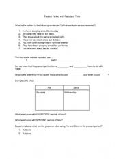 English Worksheet: For and Since Worksheet 