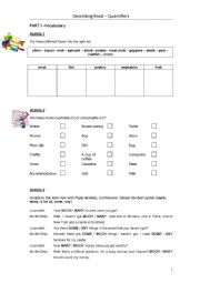 English Worksheet: Describing Food & Quantifiers