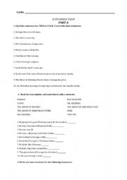 English Worksheet: A Christmas Carol Test