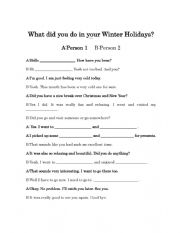 What Did You Do On Your Winter Vacation/Holidays? Role-Play Full Dialogue And Dialogue Boxes