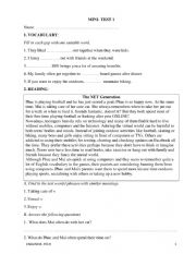 English Worksheet: English 8- unit 1