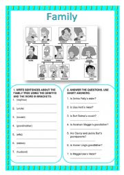 English Worksheet: Genitive-Family