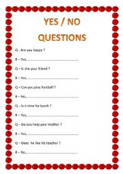 YES/NO QUESTIONS