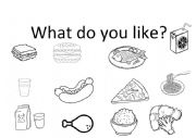 English Worksheet: Food - Whad do you like?