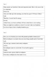 English Worksheet: Paragraph Puzzles