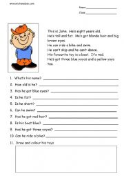 English Worksheet: practice test