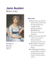 English Worksheet: Jane Austen