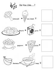 English Worksheet: Do you like broccoli ice cream?