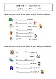 English Worksheet: verb to be