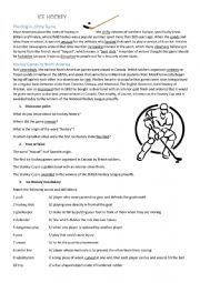 English Worksheet: ice hockey