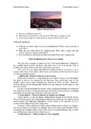 English Worksheet: What to do in LA