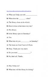 English Worksheet: library, scene